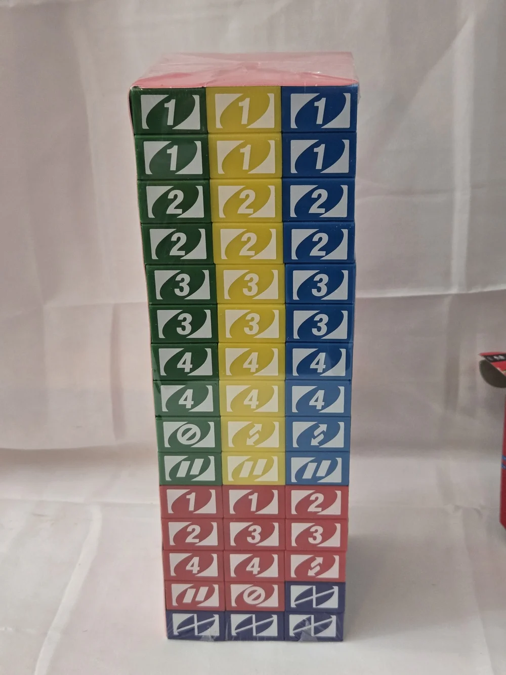 UNO Stacko Mattel 43535 Stacking Block Game NEW Open Box 45 Blocks Sealed